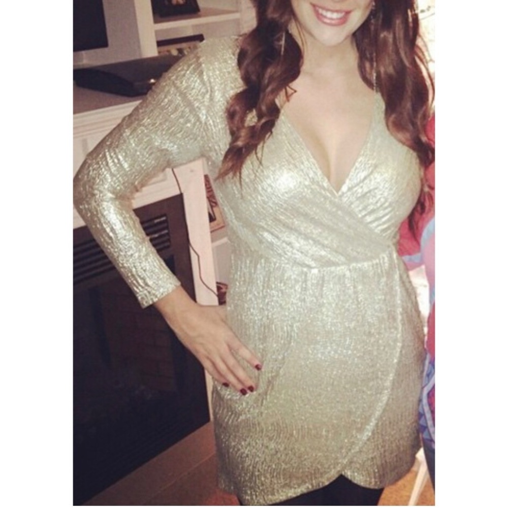Gianni Bini Metallic Cocktail Dress